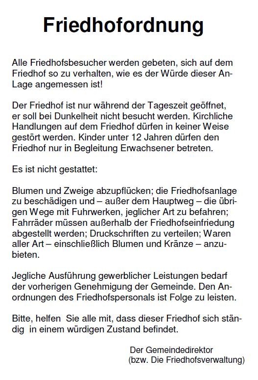 Friedhofsordnung