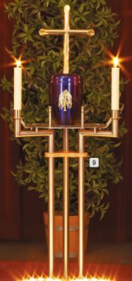 Urnenkandelaber inkl. Urnentrage und Messingkreuz 