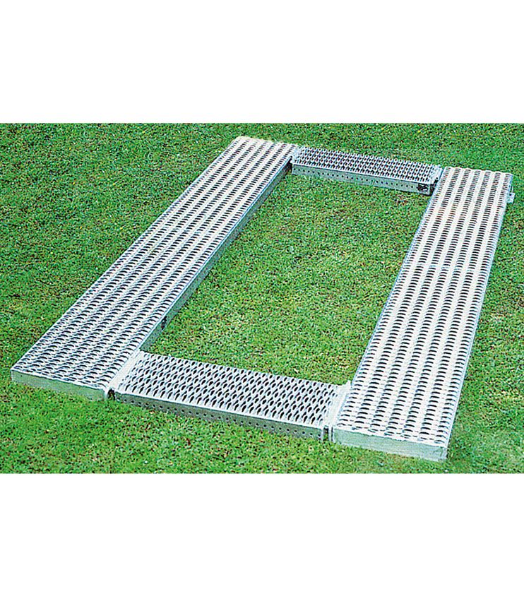 2 Längsroste 420x3000 mm, 2 Querroste 420x900 mm