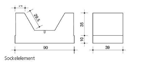 Sockelelement „Hexagon“