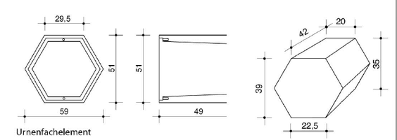 Urnenfachelement „Hexagon“